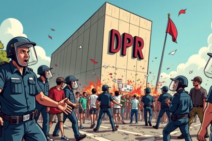 Demonstrasi di depan Gedung DPR/MPR RI pada Senin, 25 Agustus 2025 berakhir ricuh. Massa mendesak barikade beton