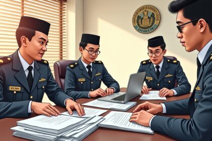 Petugas pajak melakukan pemeriksaan dokumen SP2BukPer"