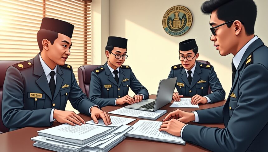 Petugas pajak melakukan pemeriksaan dokumen SP2BukPer"